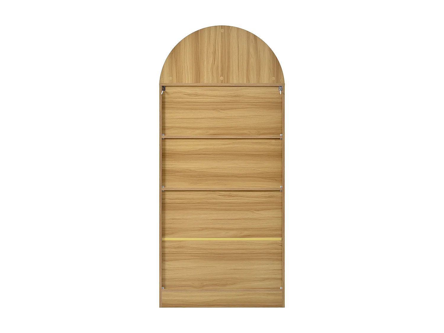 Buffet à plateau larqué avec 4 portes , vitrine à portes vitrées - Couleur bois