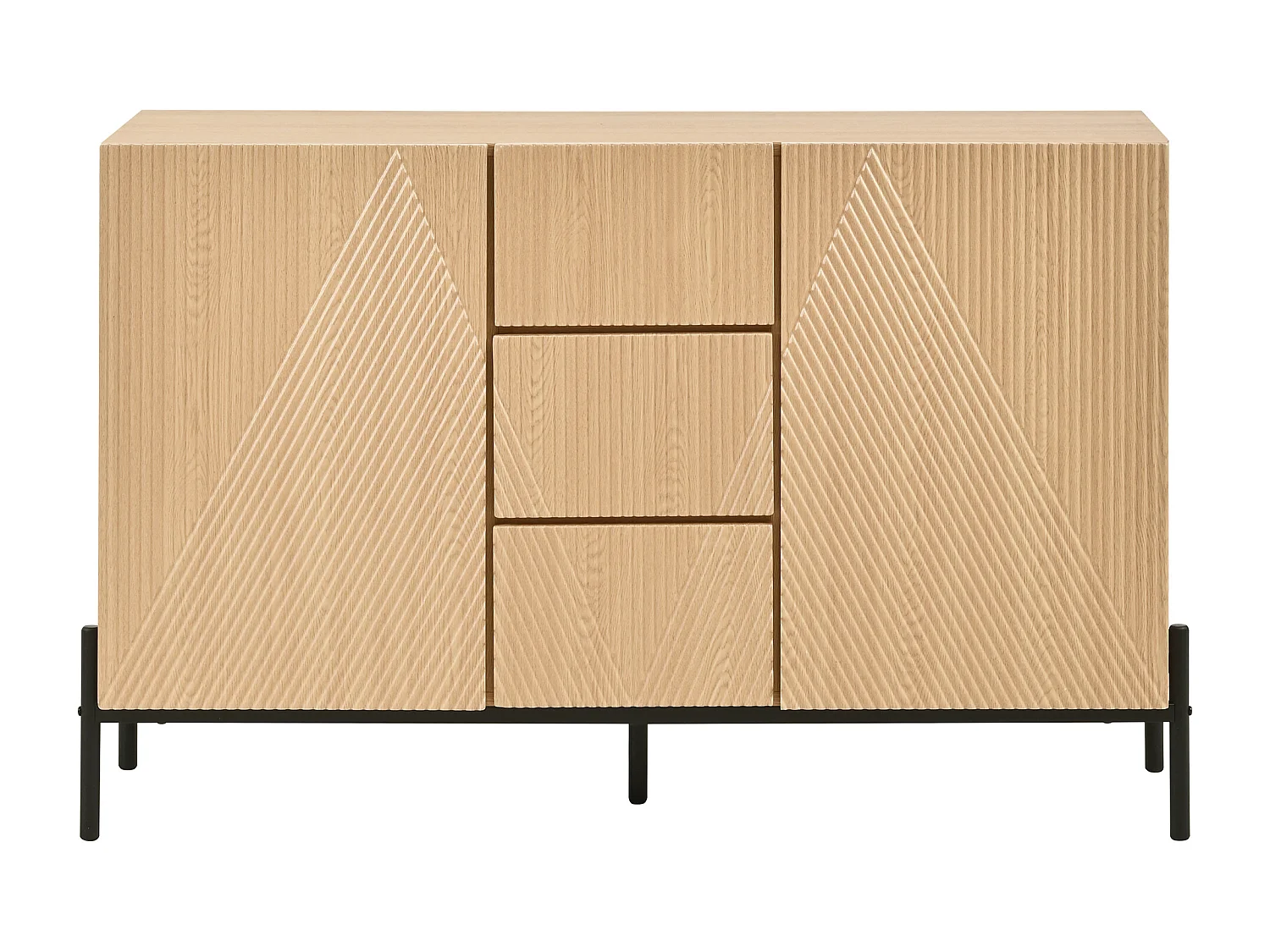 Buffet avec 2 porte et 3 tiroirs pour salon/salle à manger - Couleur bois