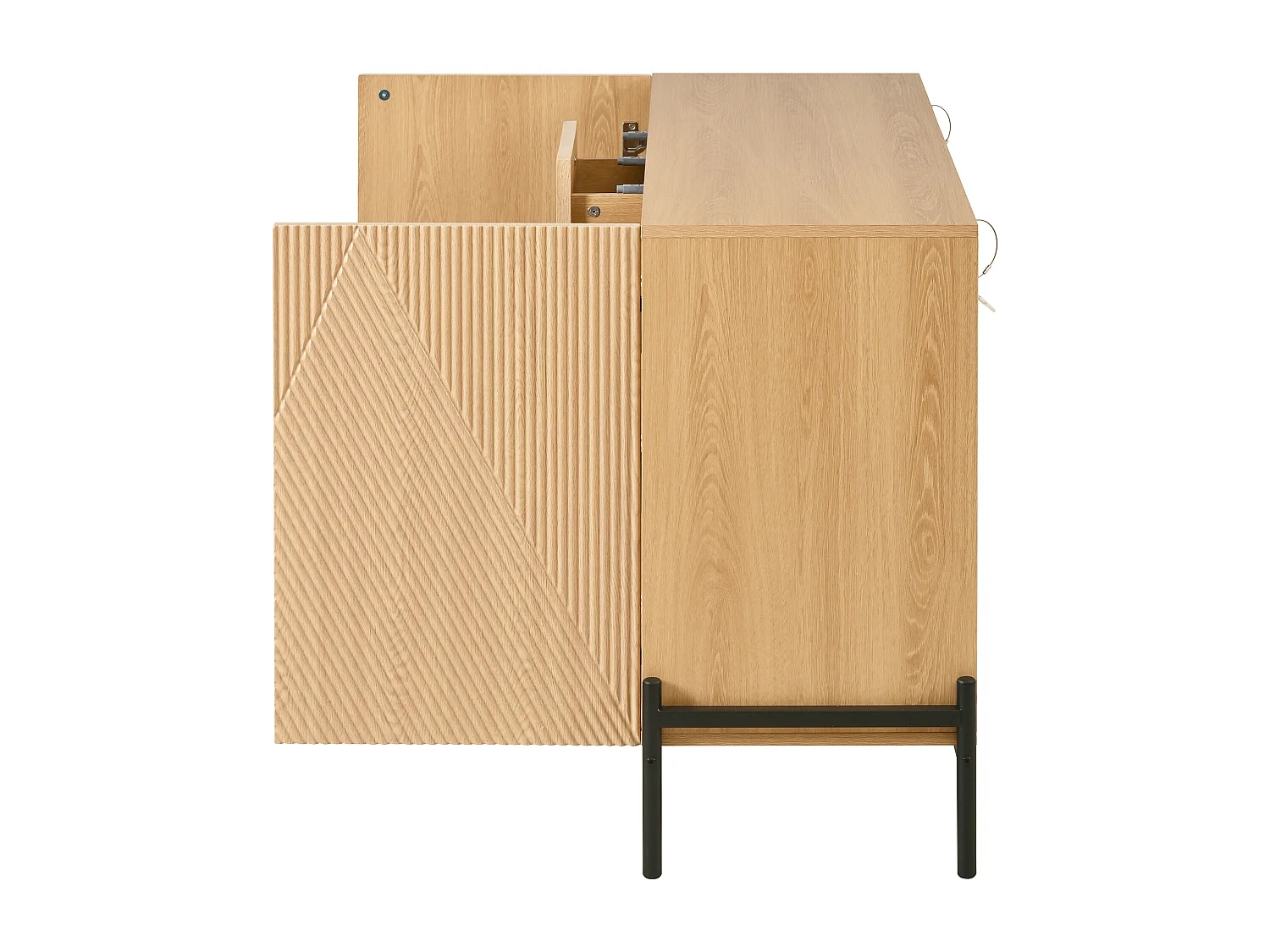 Buffet avec 2 porte et 3 tiroirs pour salon/salle à manger - Couleur bois