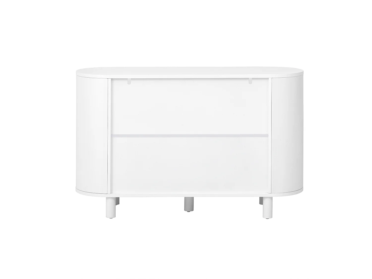 Buffet avec 4 portes et rangement ouvert - Blanc 120 x 38 x 77 cm