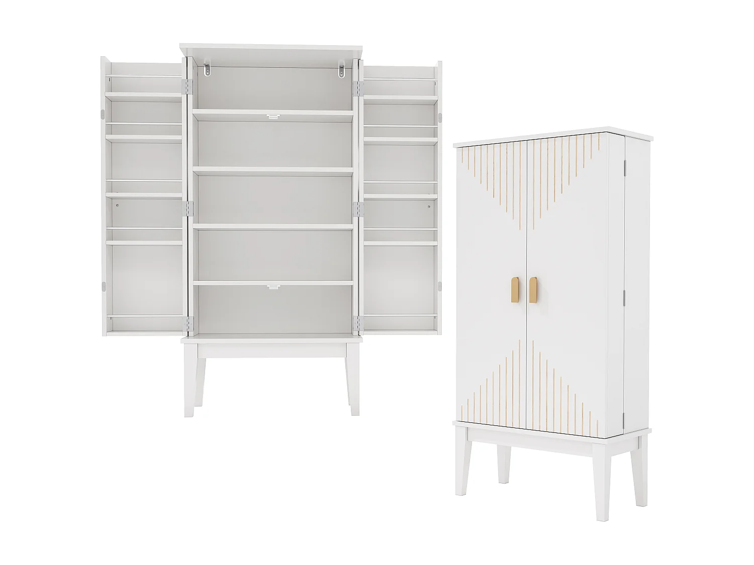 Buffet de cuisine avec 2 portes - Pour cuisine, salle à manger, salon - Blanc