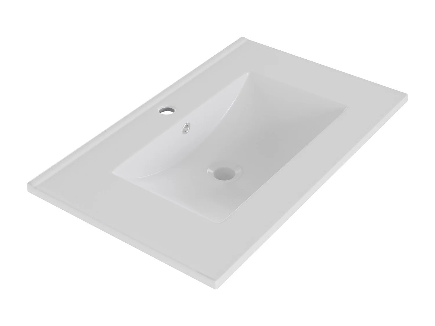 Vrijstaande badkamerkast - Met keramische wasbak + 2 deuren - Zwart