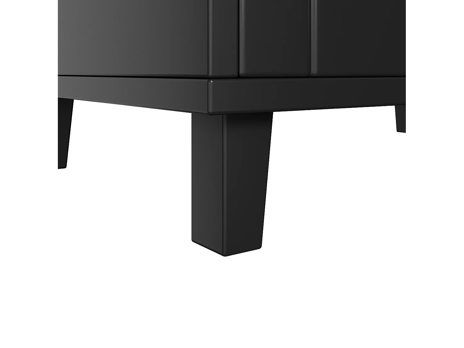 Vrijstaande badkamerkast - Met keramische wasbak + 2 deuren - Zwart