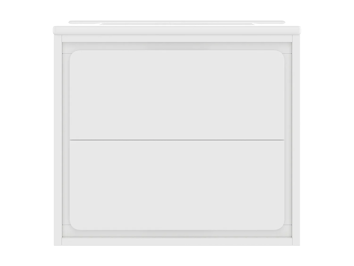 Wandgemonteerde badkamerkast 60 x 46 x 50 cm met ledverlichting en 2 lades - Wit gelakt