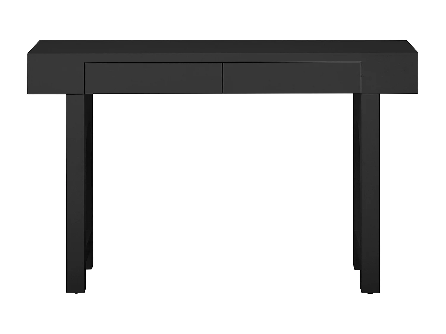 Table console d'entrée avec 2 tiroirs et ports USB/Type-C - Noir