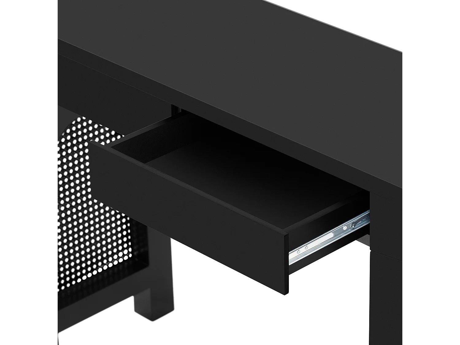 Table console d'entrée avec 2 tiroirs et ports USB/Type-C - Noir