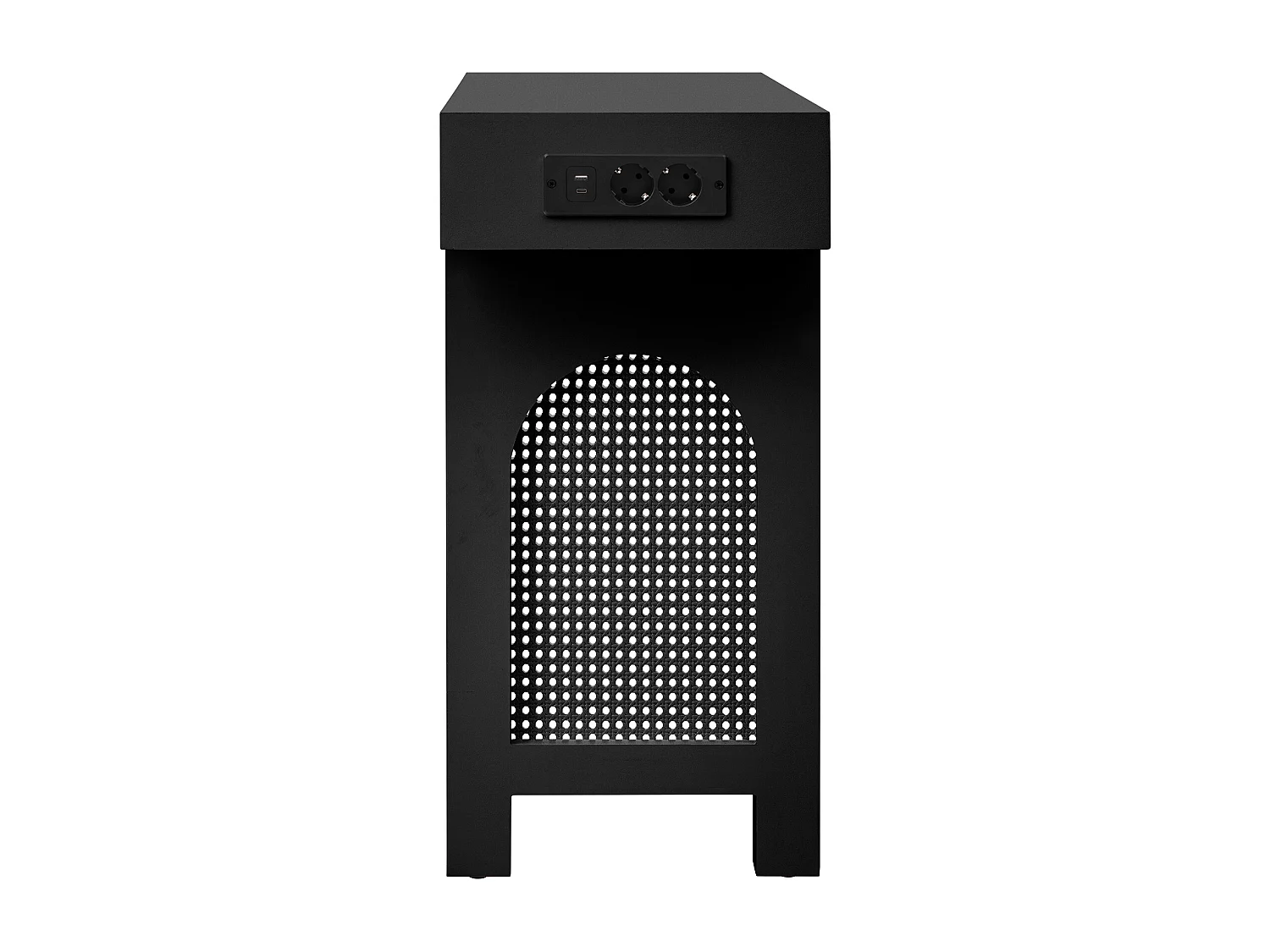 Table console d'entrée avec 2 tiroirs et ports USB/Type-C - Noir