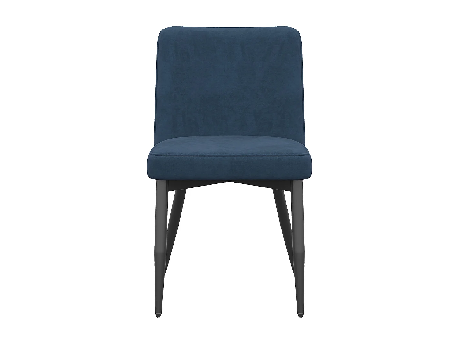 Lot de 6 chaises de salle à manger en velours bleu foncé - Pieds en métal