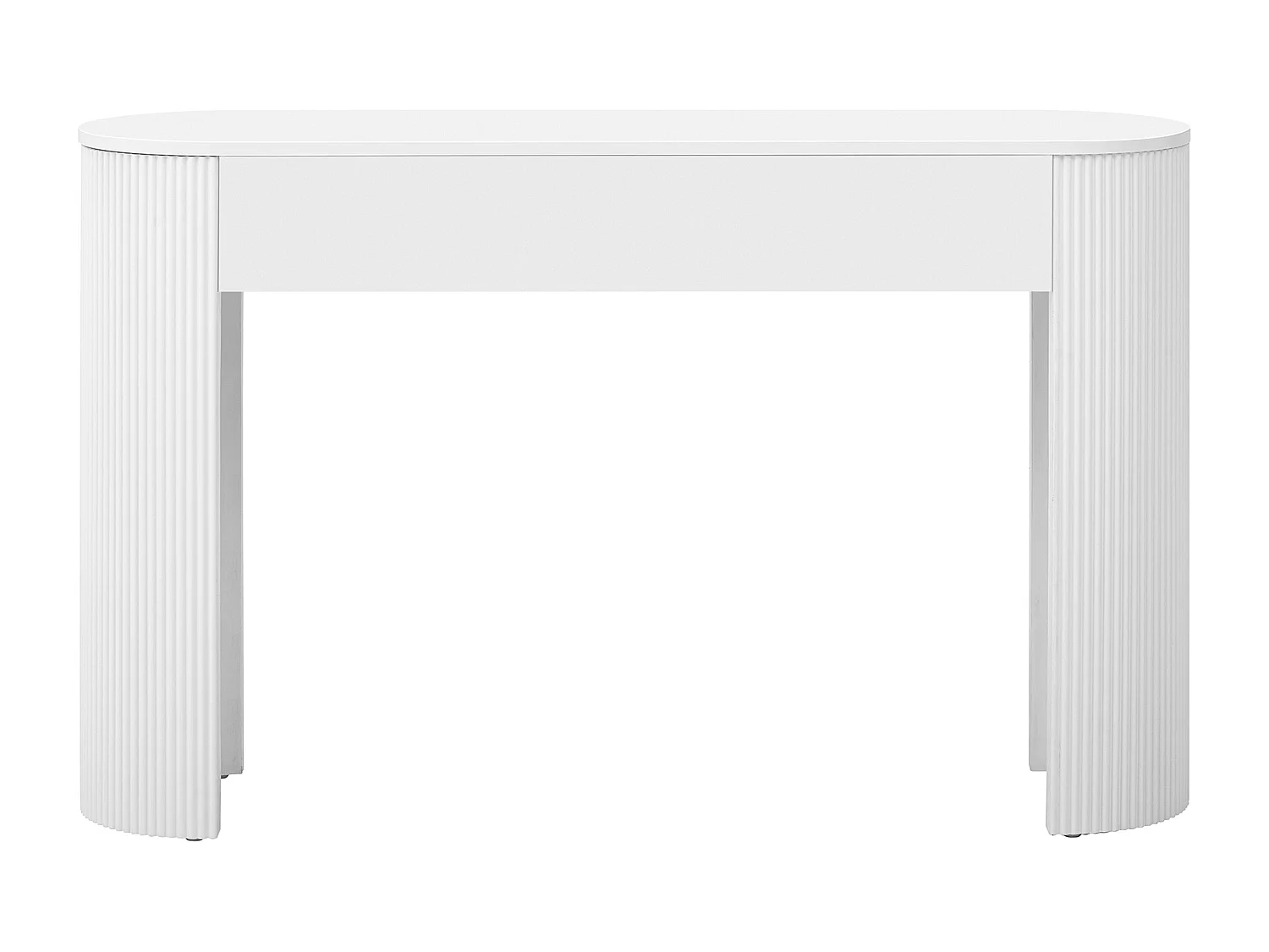 Console avec 2 tiroirs pour l'entrée - Pieds réglables - Blanc