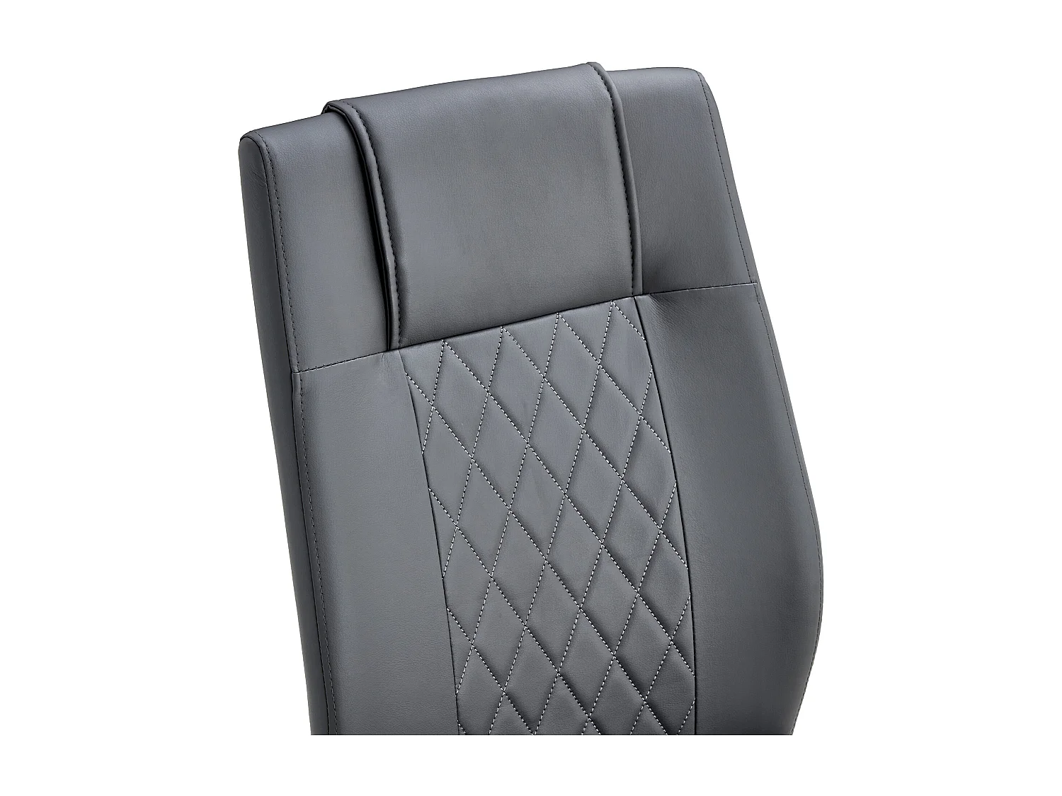 Lot de 4 chaises en simili cuir PU gris foncé - Pieds métal dorés antidérapants