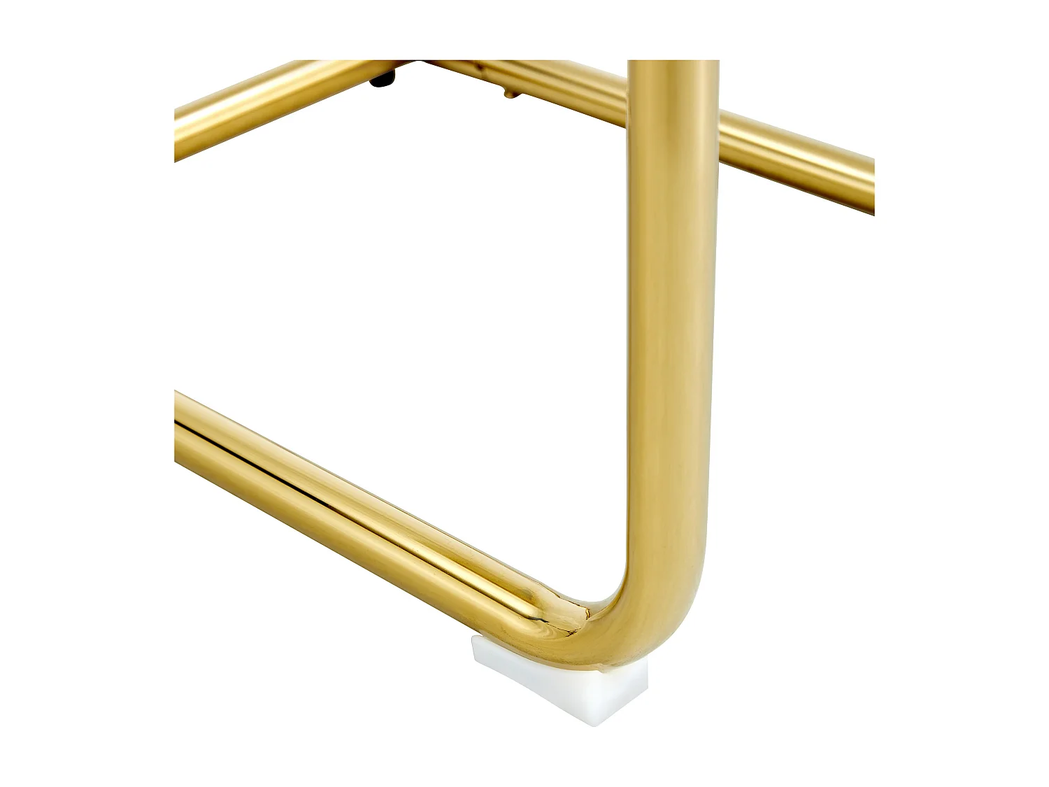 Lot de 4 chaises en simili cuir PU gris foncé - Pieds métal dorés antidérapants