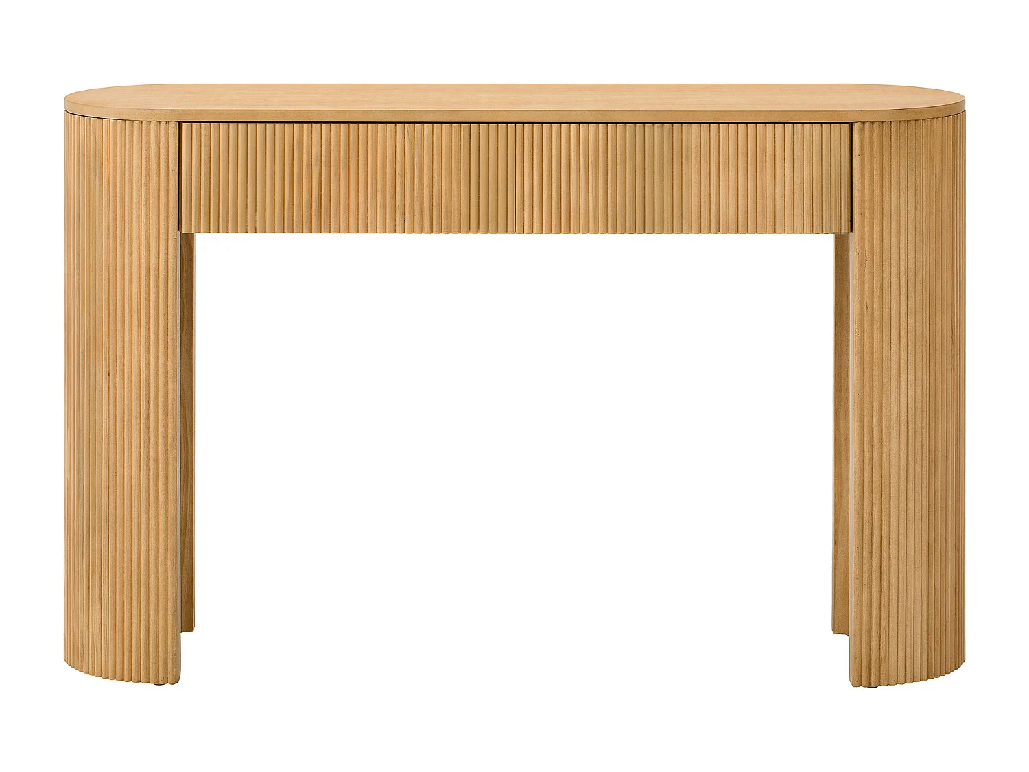 Consoletafel met 2 lades voor de hal - Verstelbare poten - Licht naturel