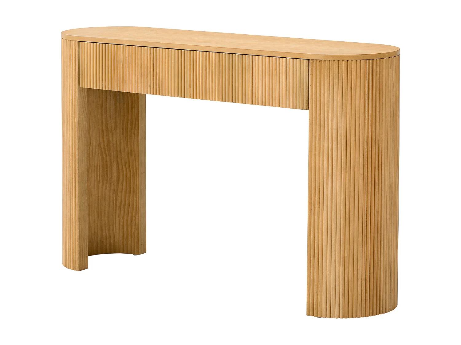 Consoletafel met 2 lades voor de hal - Verstelbare poten - Licht naturel