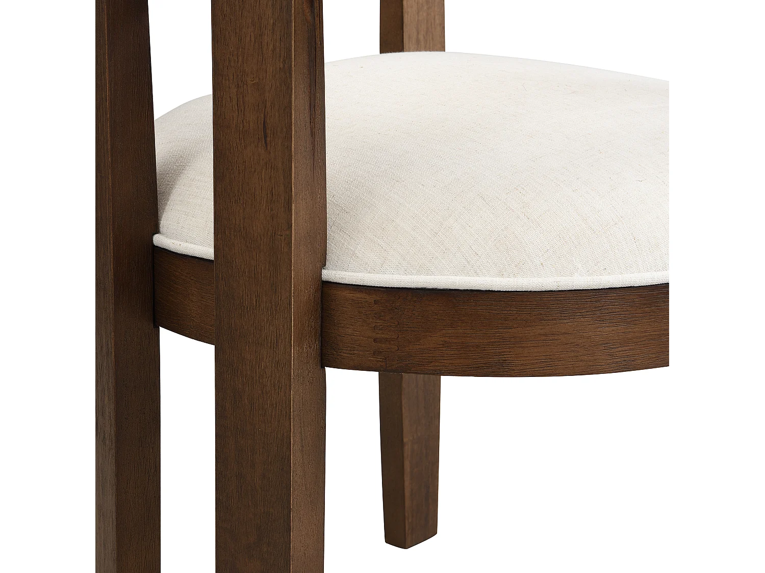 Lot de 6 chaises en bois et lin pour salles à manger, salons et café - Couleur noyer