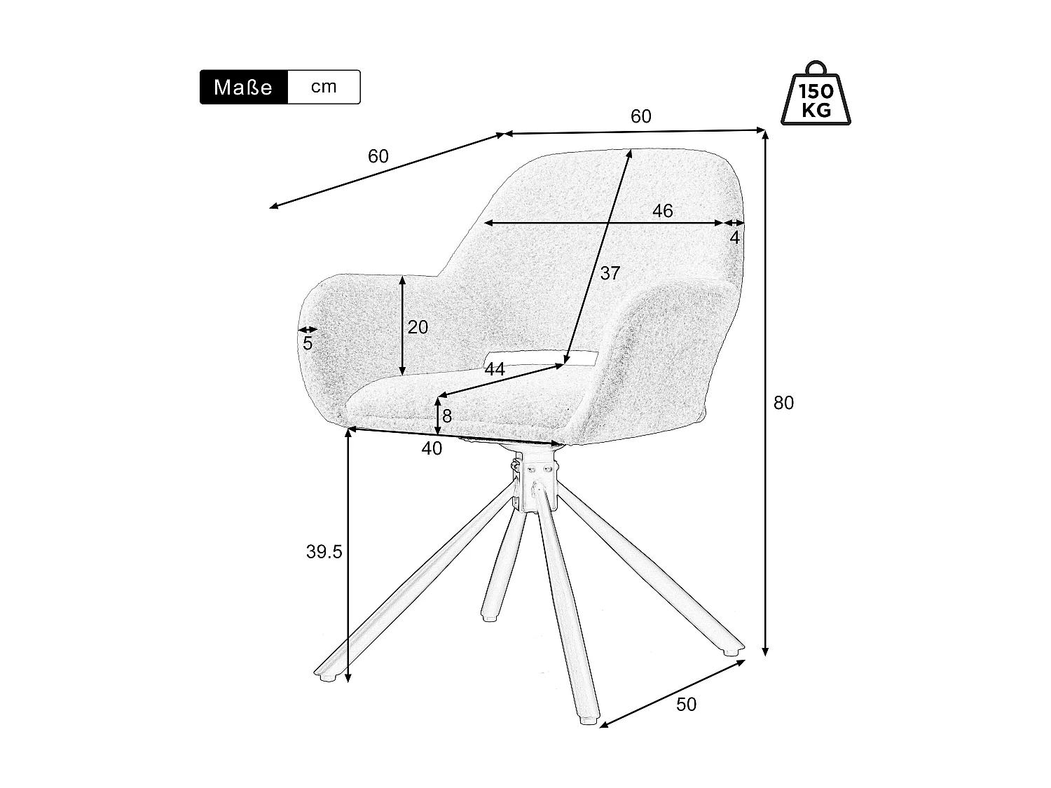Lot de 4 chaises pivotantes en velours beige - Style moderne et épuré