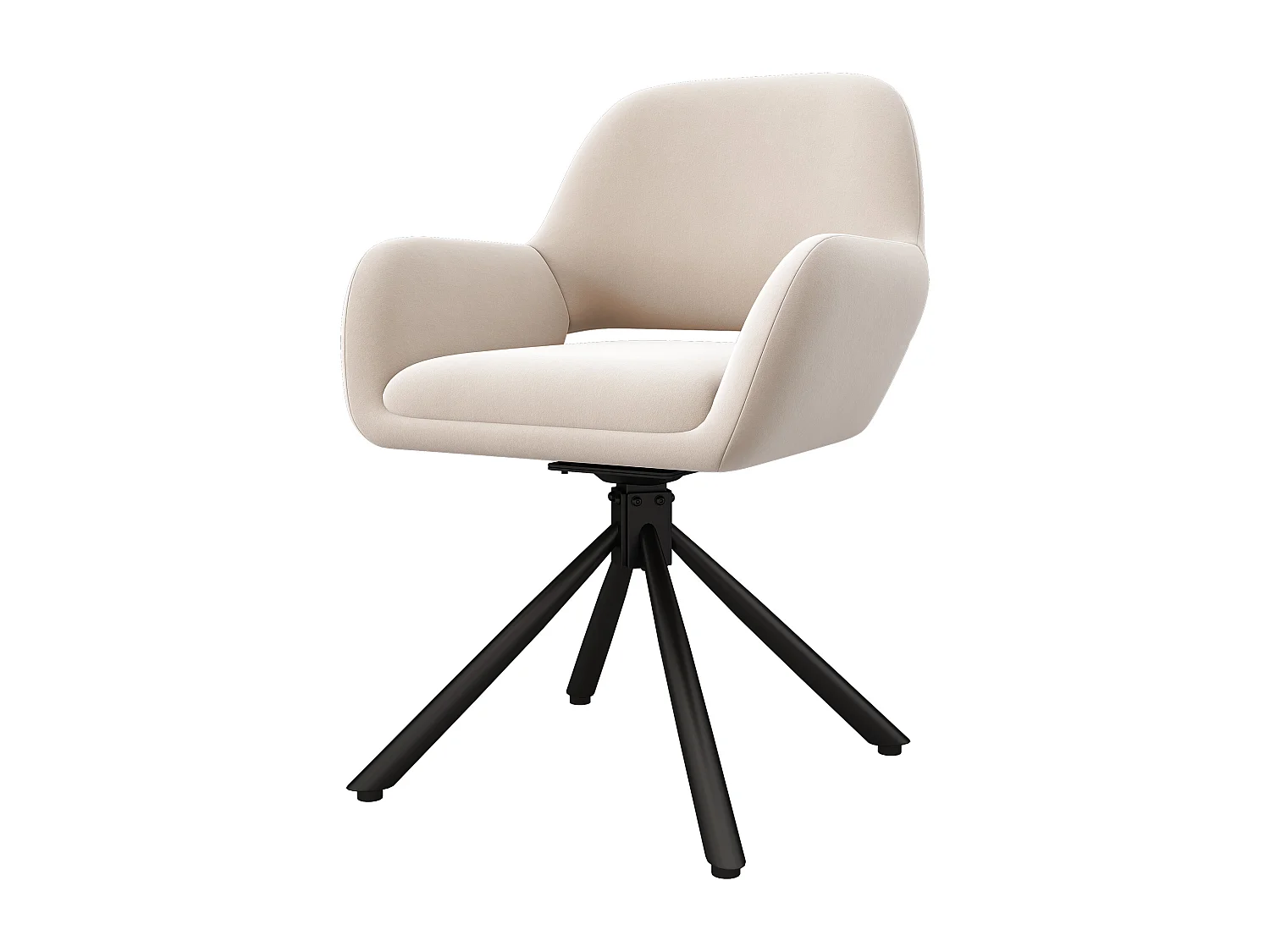 Lot de 4 chaises pivotantes en velours beige - Style moderne et épuré