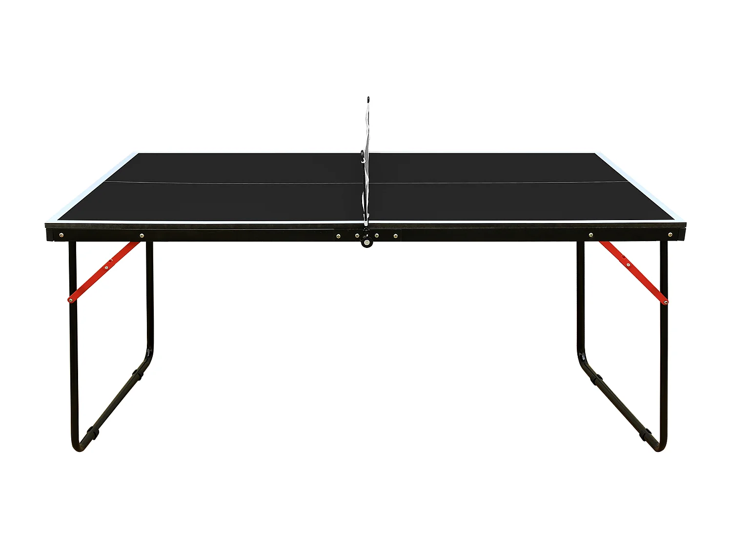 Table de ping-pong pliable avec 2 raquettes et 3 balles - Bois MDF noir 137,2 x 76,2 x 66 cm