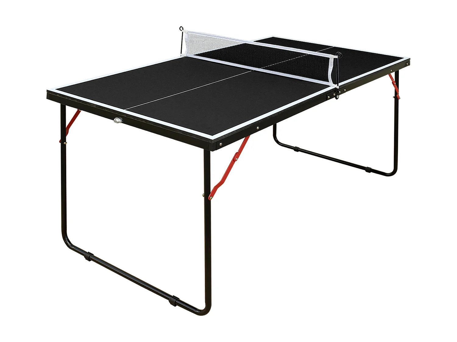 Table de ping-pong pliable avec 2 raquettes et 3 balles - Bois MDF noir 137,2 x 76,2 x 66 cm