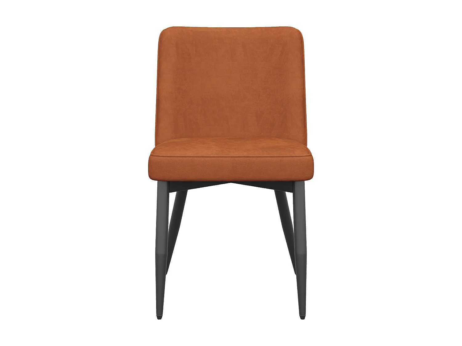 Lot de 6 chaises de salle à manger velours rouille, Pieds en métal