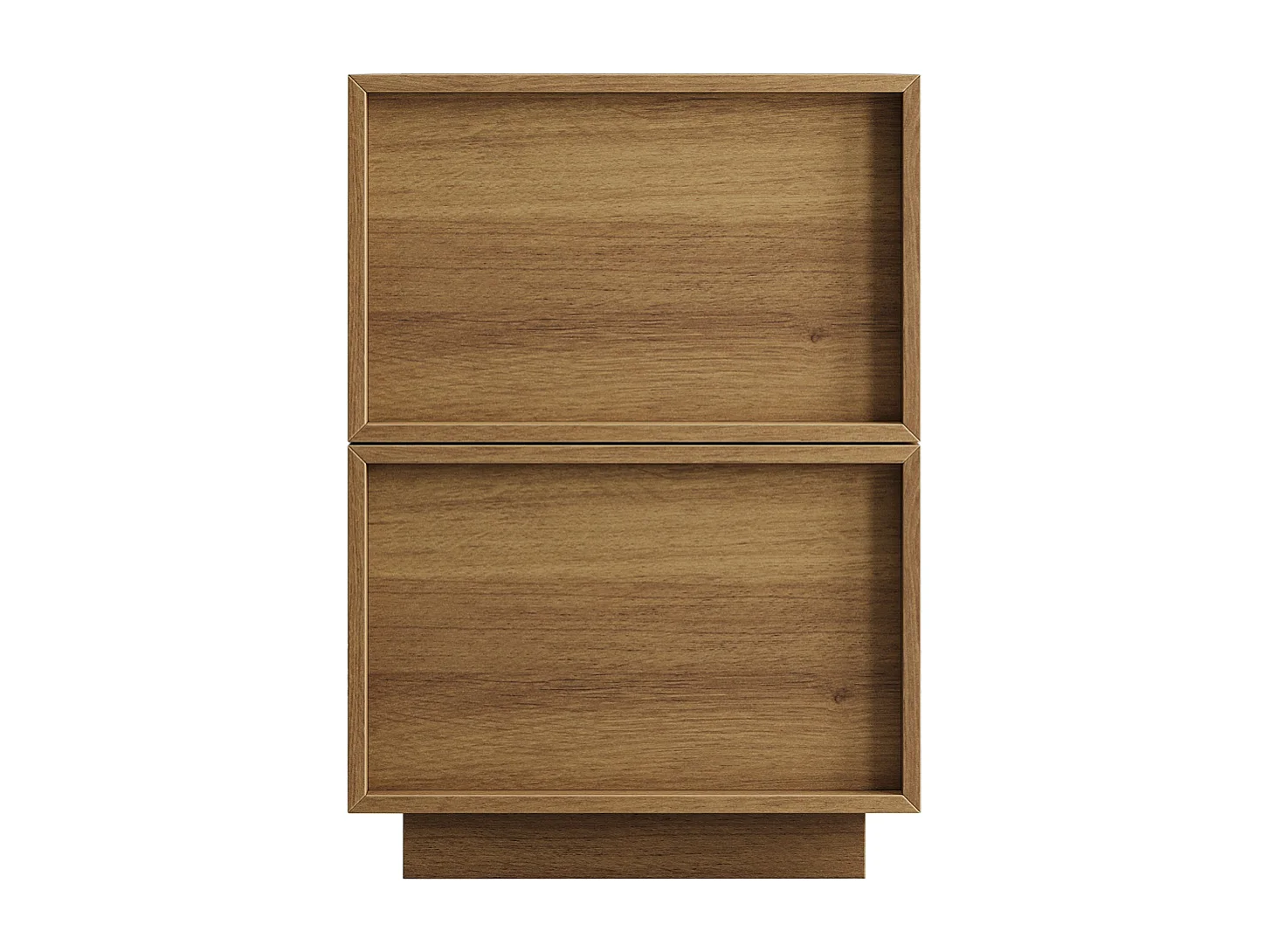 Table de chevet 38 x 48 x 54 cm avec 2 tiroirs - Sans poignée - Couleur bois