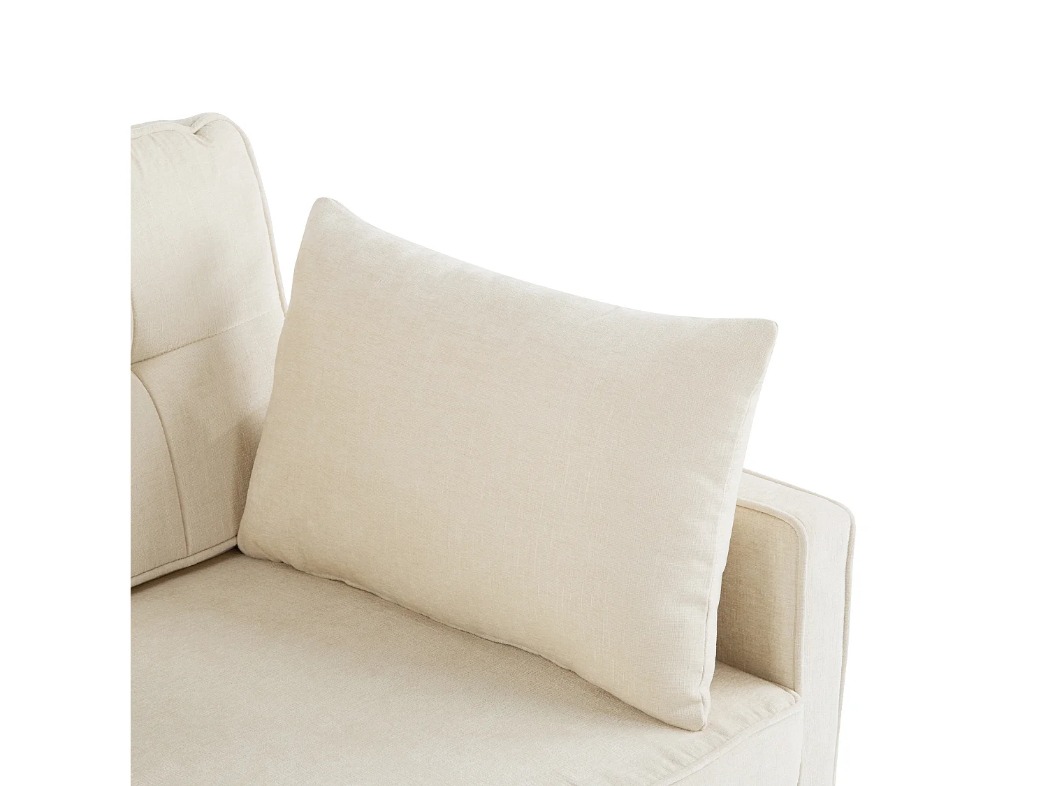 Canapé convertible 2 places avec dossier réglable - Tissu chenille beige