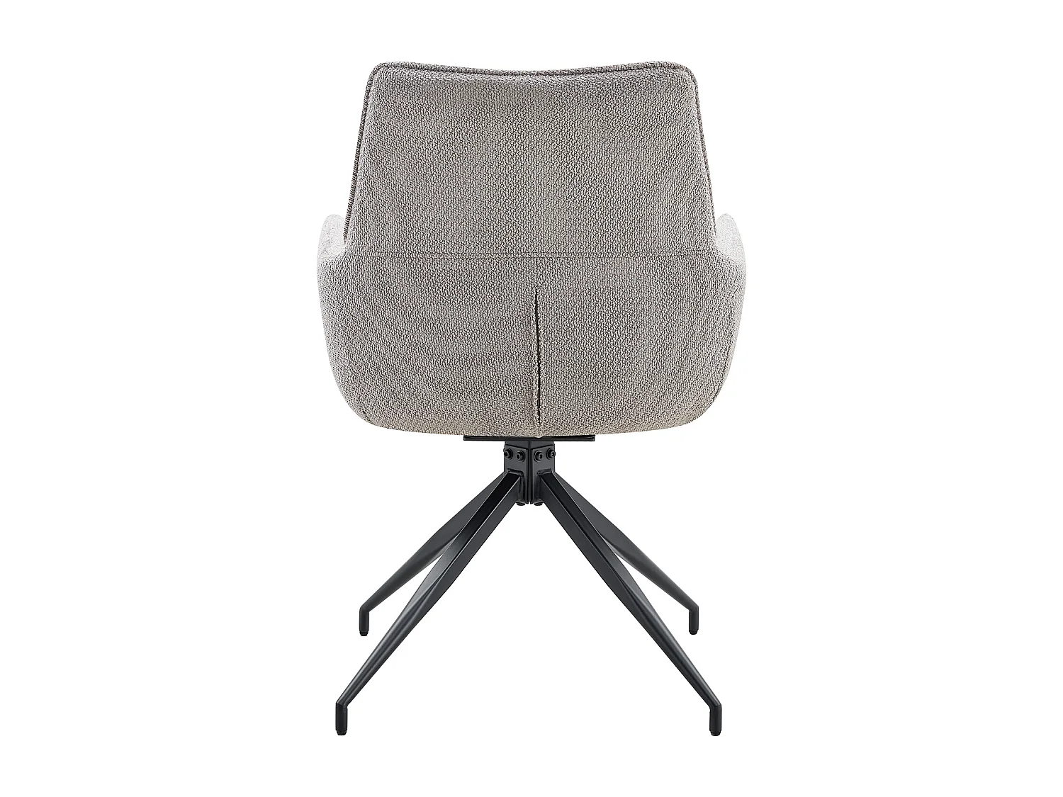 Lot de 2 de Chaises pivotantes à 360° - Tissu gris + pieds en métal noir