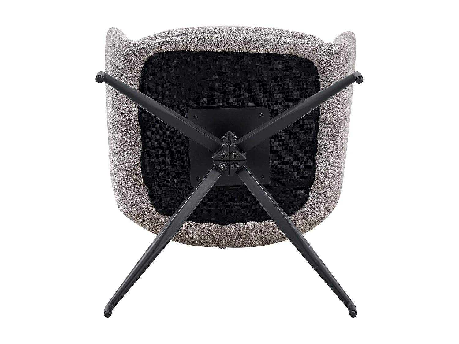 Lot de 2 de Chaises pivotantes à 360° - Tissu gris + pieds en métal noir