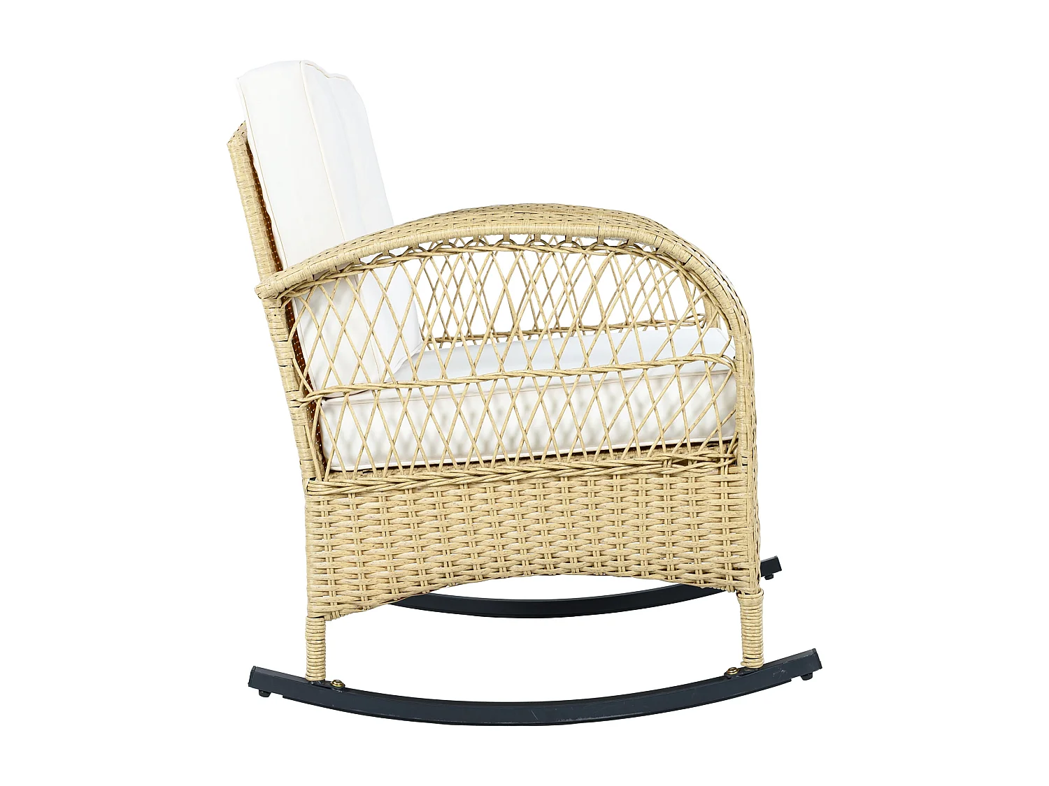 Set da balcone in rattan da 3 pezzi - Cuscini beige