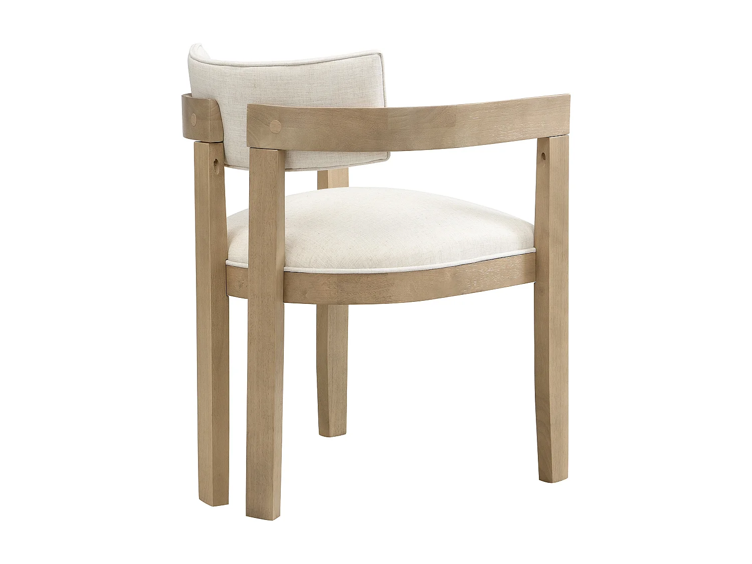 Juego de 2 sillas de madera y lino para comedores, salas de estar y cafeterías - Color natural claro