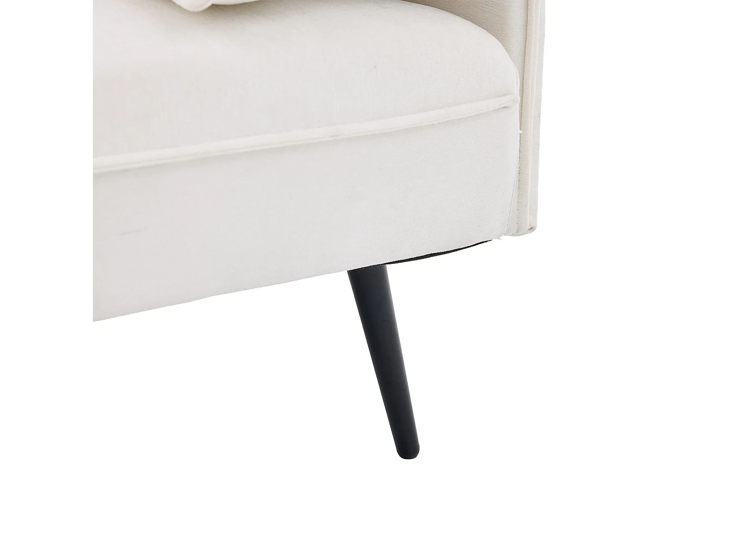 Canapé convertible 2 places en tissu blanc, dossier inclinable 3 positions