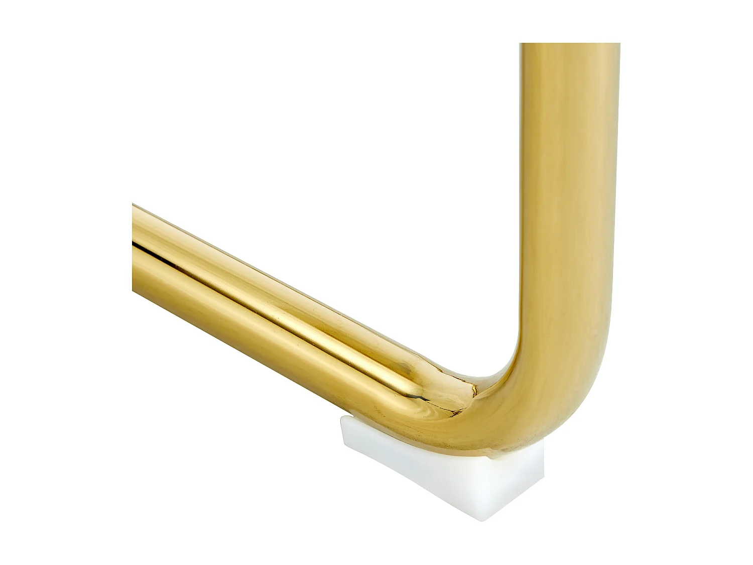 Set di 4 sedie in similpelle nera - Gambe in metallo dorato antiscivolo