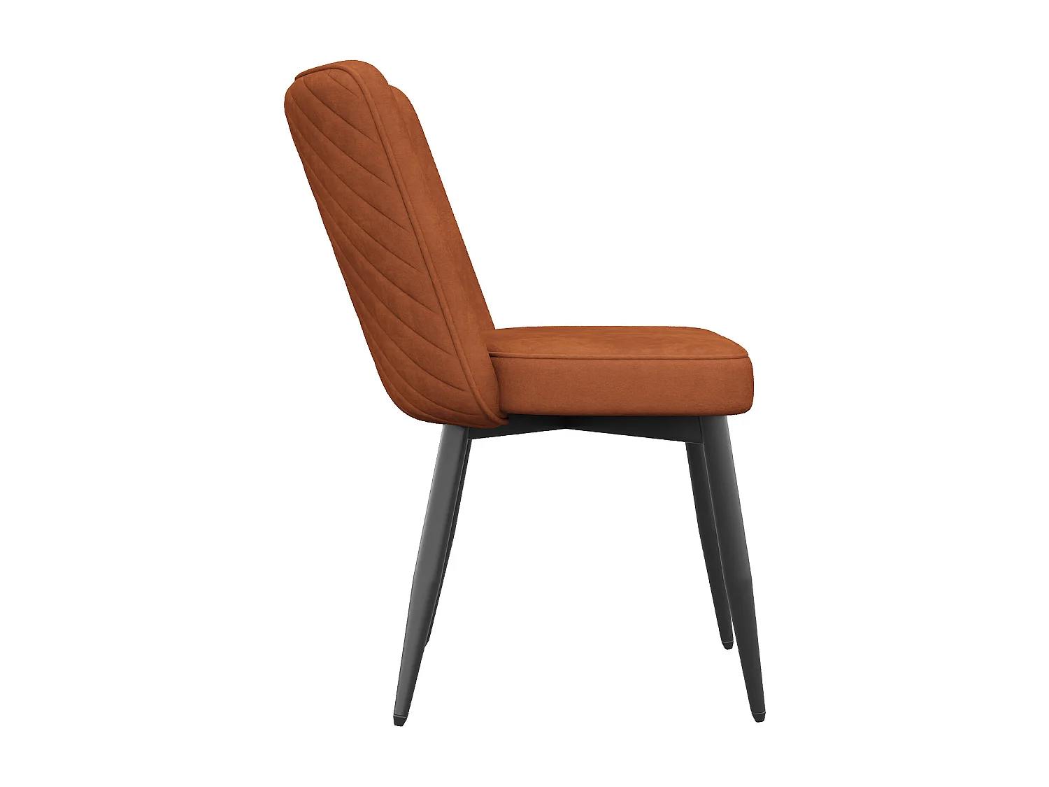 Lot de 4 chaises de salle à manger velours rouille, Pieds en métal