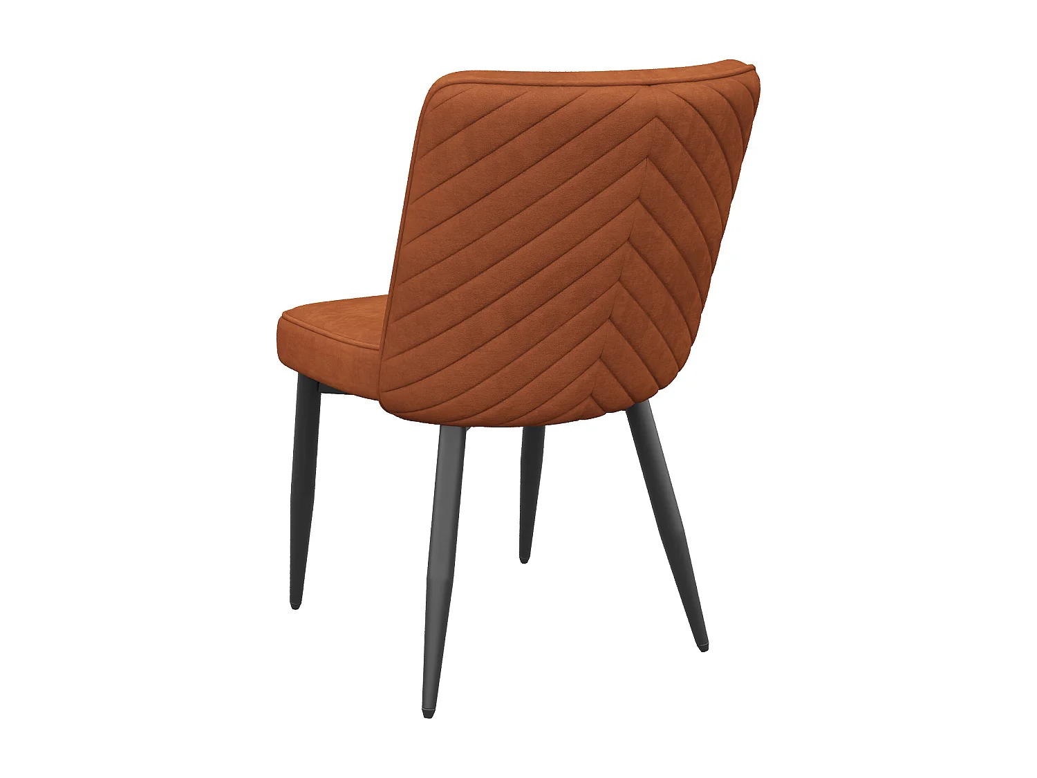 Lot de 4 chaises de salle à manger velours rouille, Pieds en métal