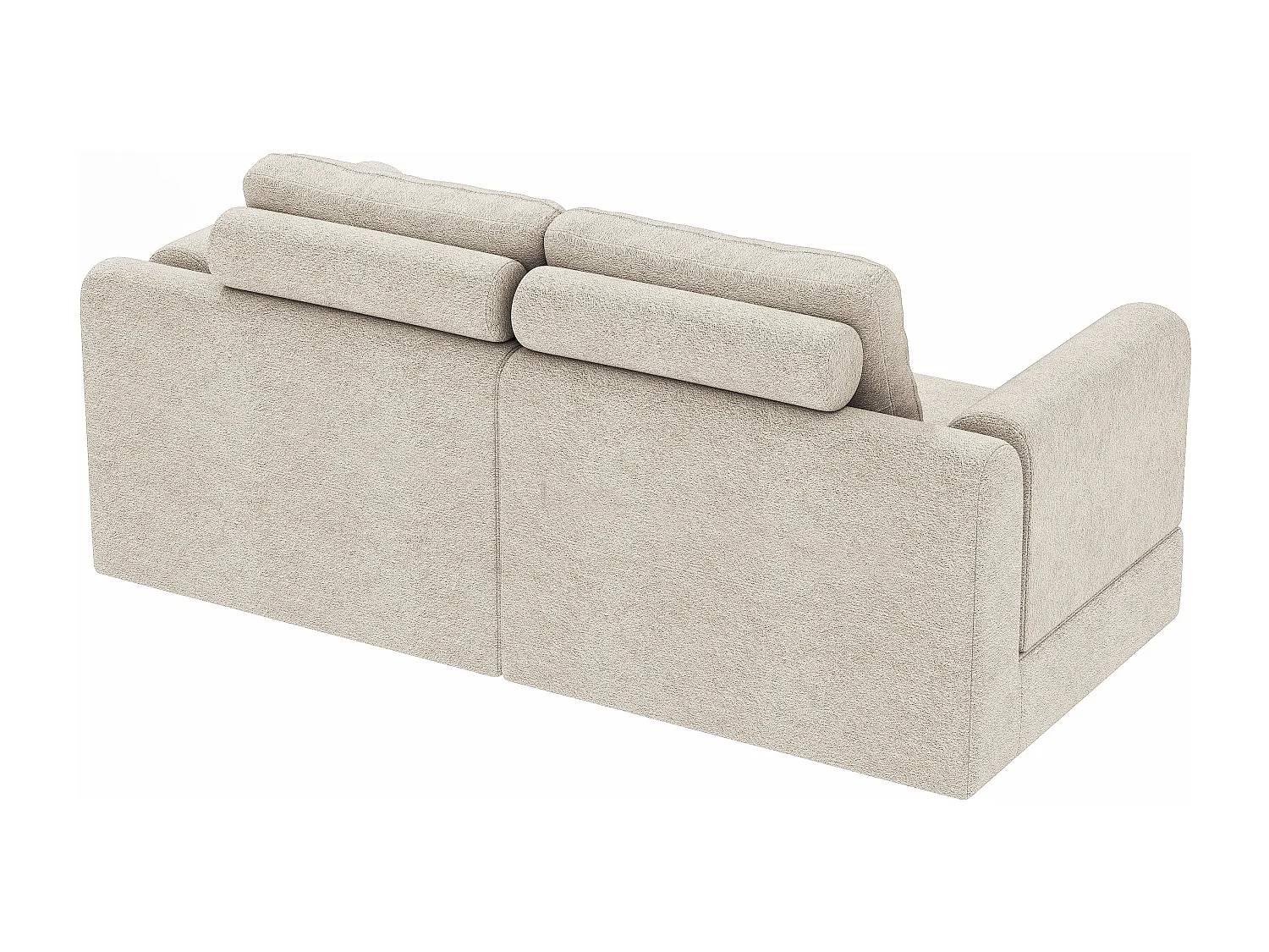 Canapé convertible 2 places 3-1 en flanelle blanc cassé - Pour salon et chambre