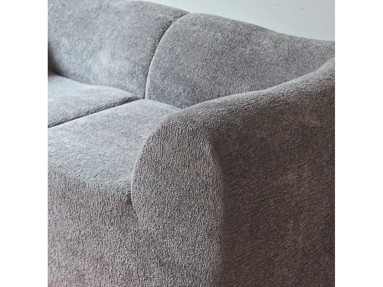 Canapé 2 places velours gris avec coussins - Pour salon, bureau ou l'appartement