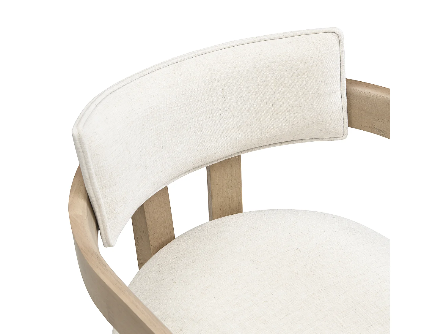 Lot de 6 chaises en bois et lin pour salles à manger, salons et café - Naturel clair