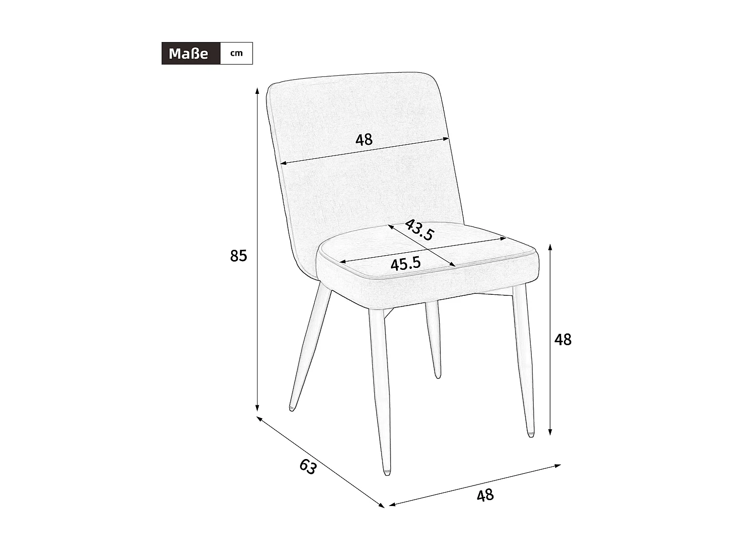 Lot de 2 chaises de salle à manger en velours bleu foncé - Pieds en métal