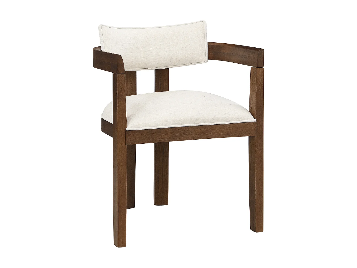 Lot de 2 chaises en bois et lin pour salles à manger, salons et café - Couleur noyer