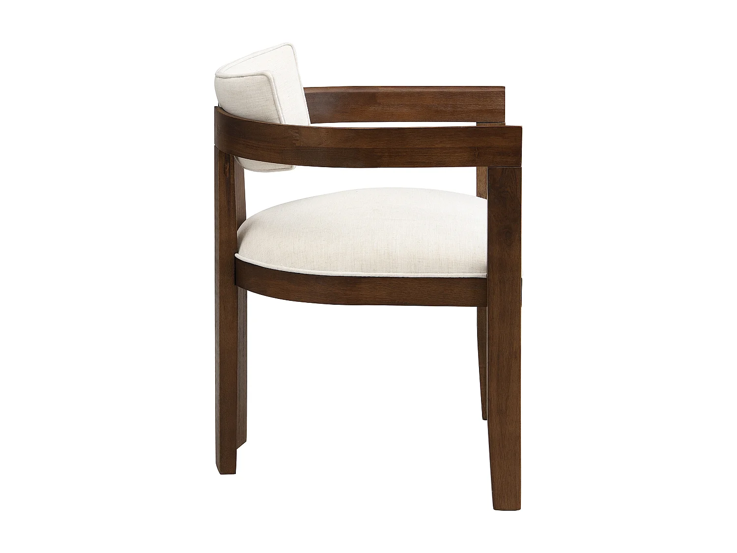 Lot de 2 chaises en bois et lin pour salles à manger, salons et café - Couleur noyer