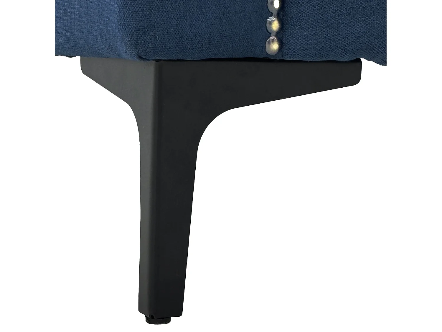 Canapé 2 places en lin bleu - Structure en bois et pieds métal