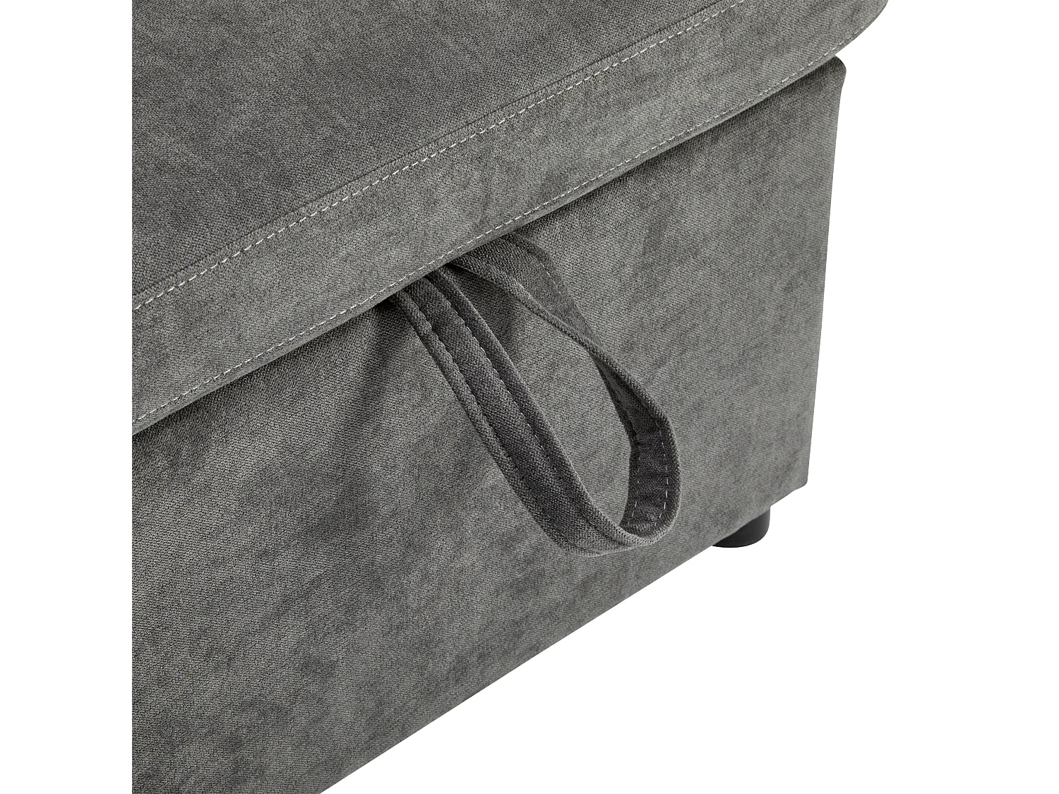 Canapé convertible 3 places en tissu Oxford avec rangement et port USB - Gris foncé