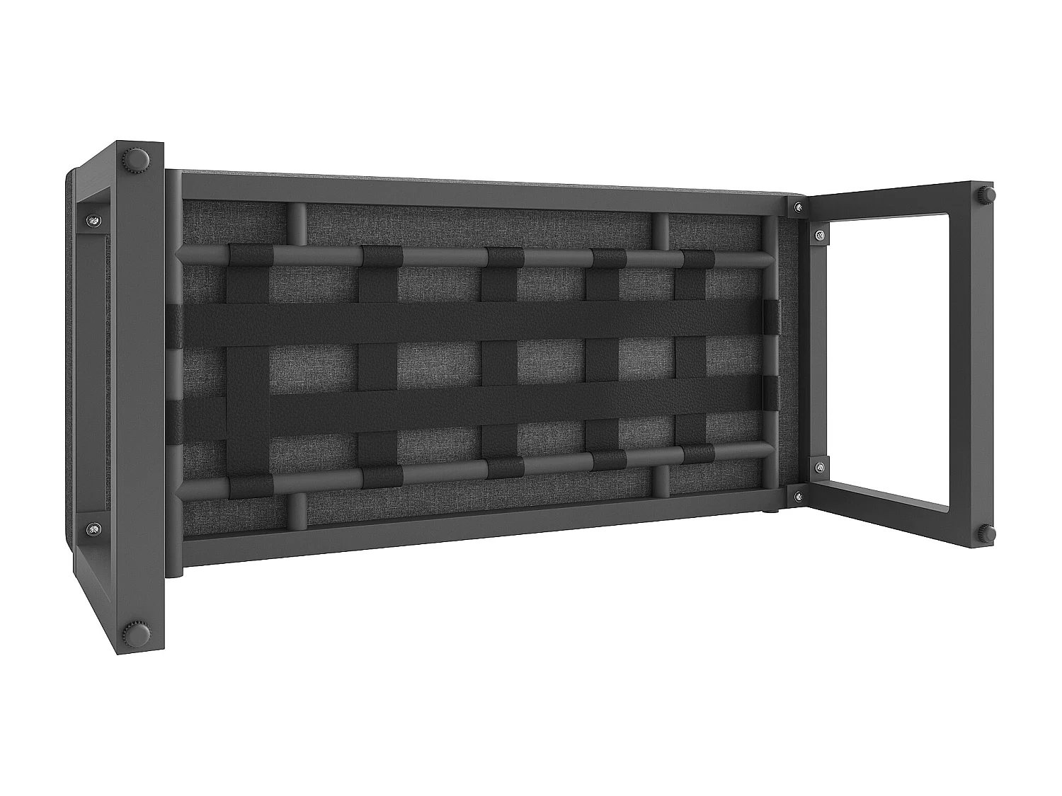 Conjunto de muebles de jardín gris para 6-7 personas + 1 mesa de centro - Metal y tela