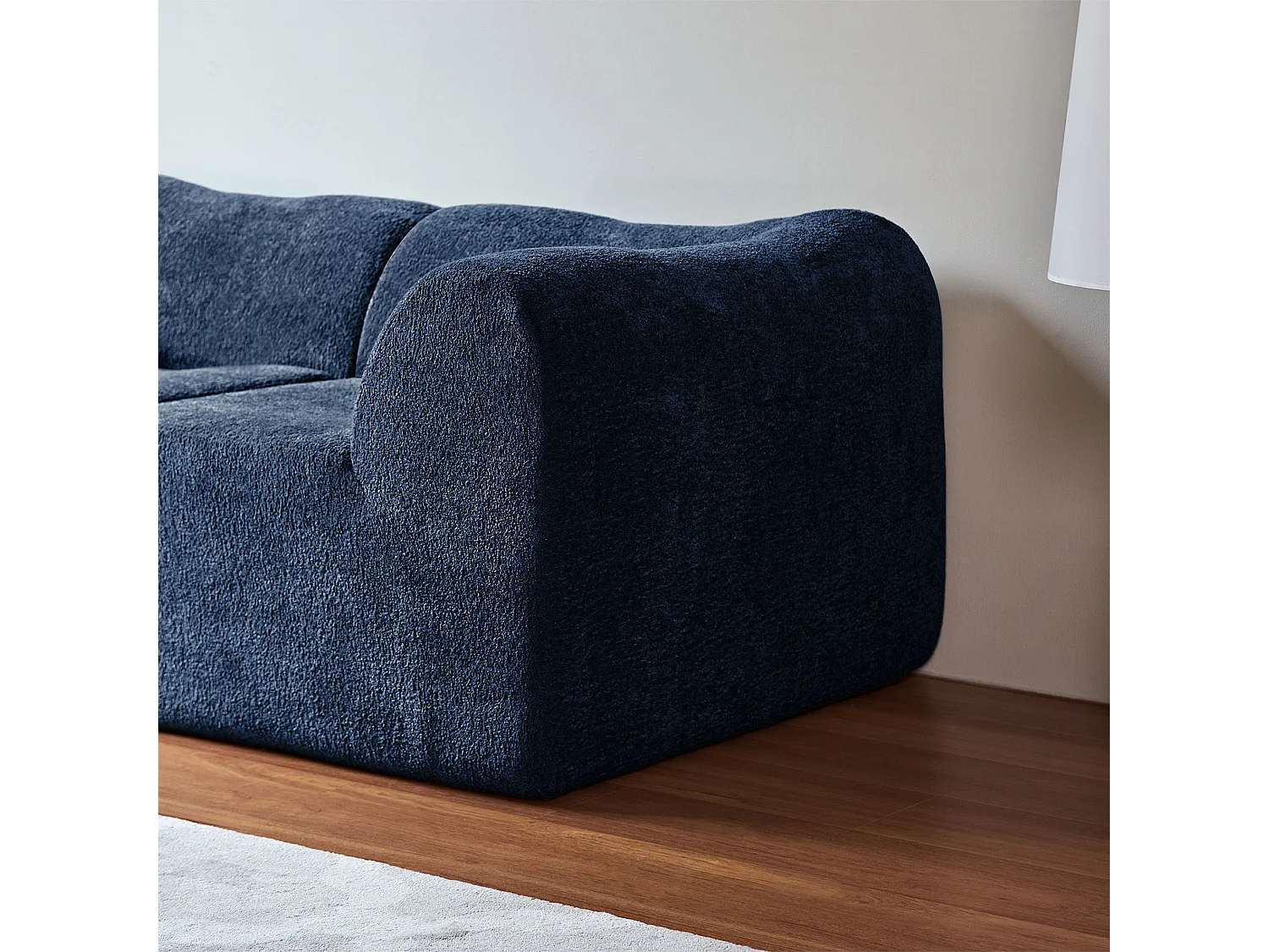 2-zitsbank van blauw fluweel met kussens - Voor woonkamer, kantoor of appartement