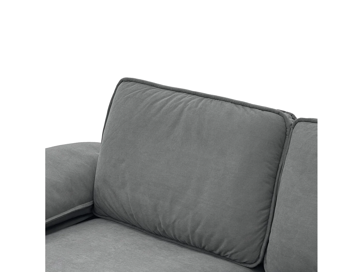 Canapé 2 places en tissu gris avec coffre de rangement - Structure en bois