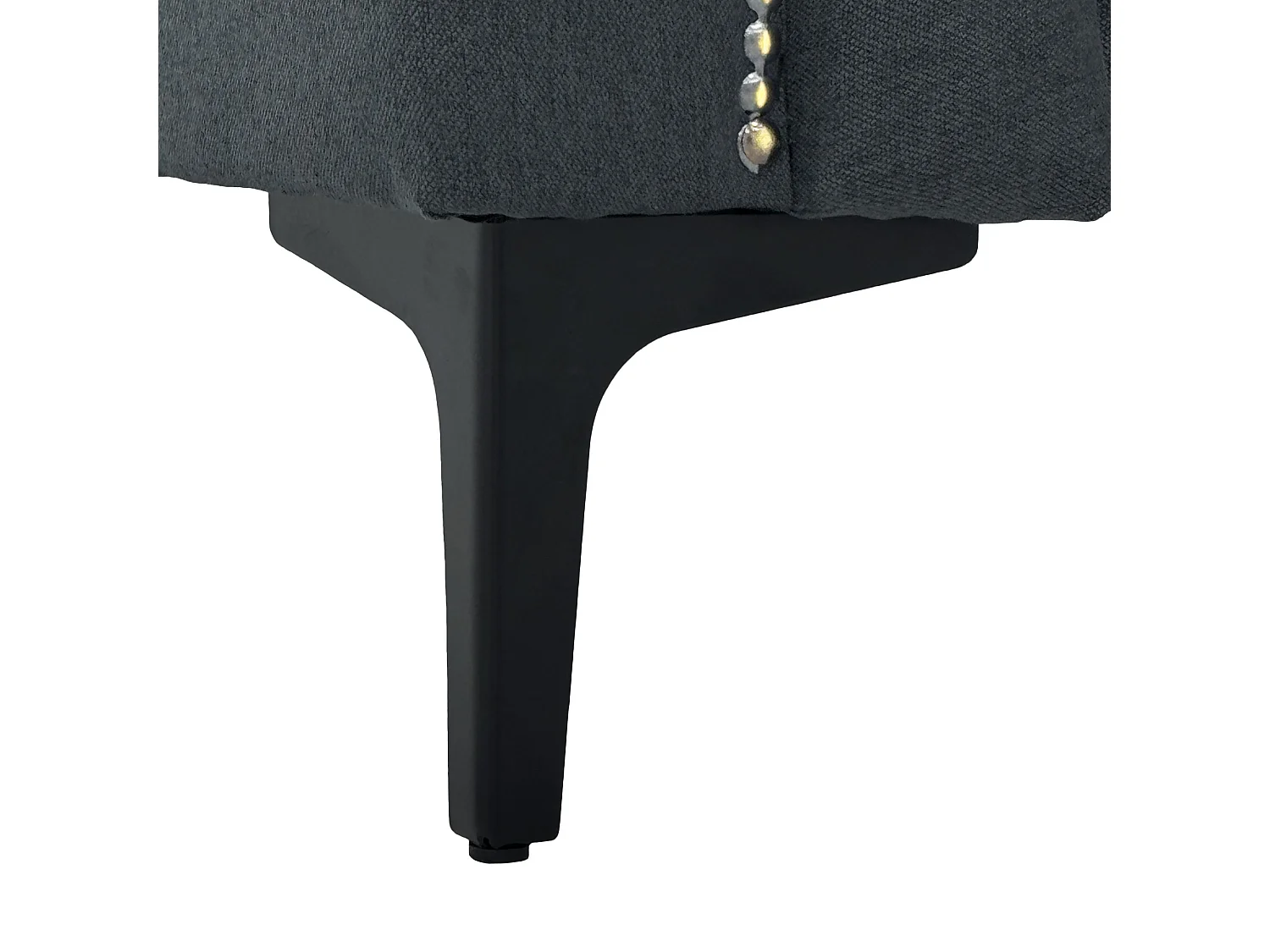 Canapé 2 places en lin gris foncé - Structure en bois et pieds métal