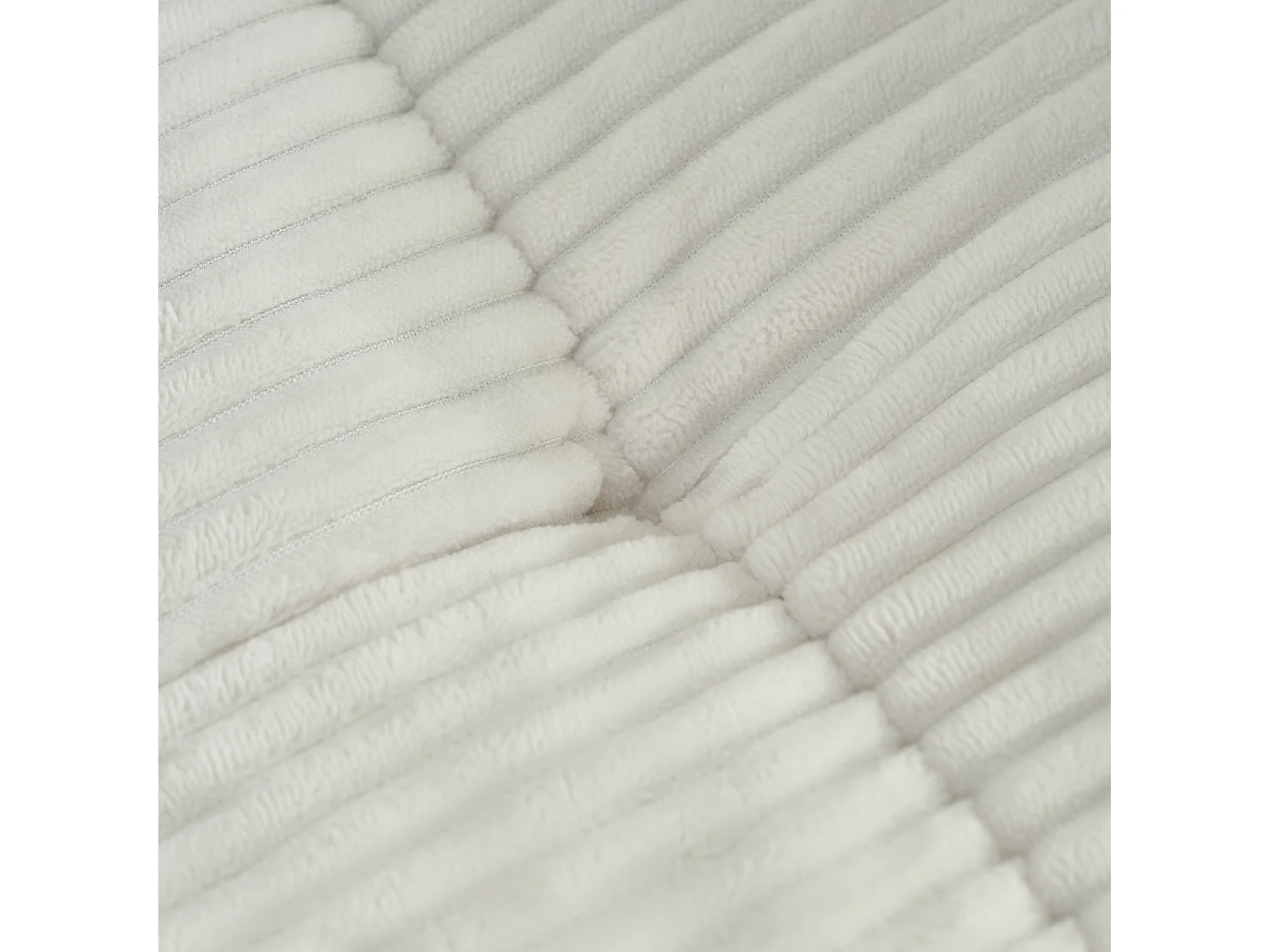 Canapé 2 places petite 121 cm en velours côtelé beige - Pieds en bois