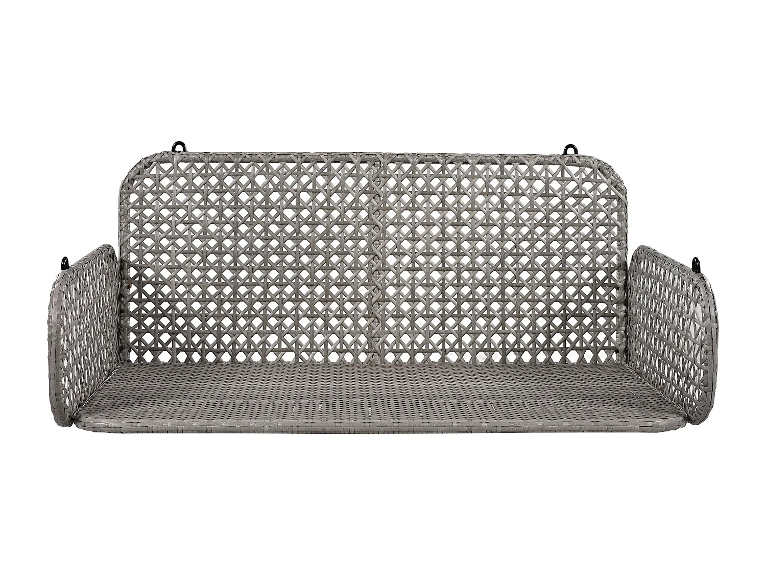 Balancelle de jardin 2 place en rotin PE avec coussins et 2 chaînes 240 cm - Gris