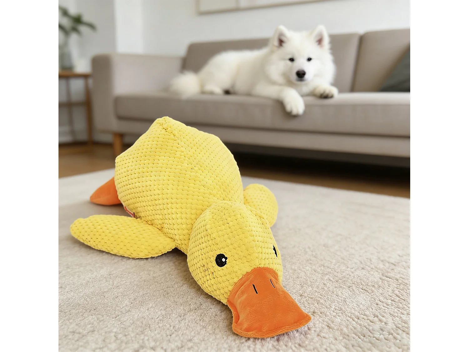 Canard en peluche jaune - jouet anti-stress pour chiot