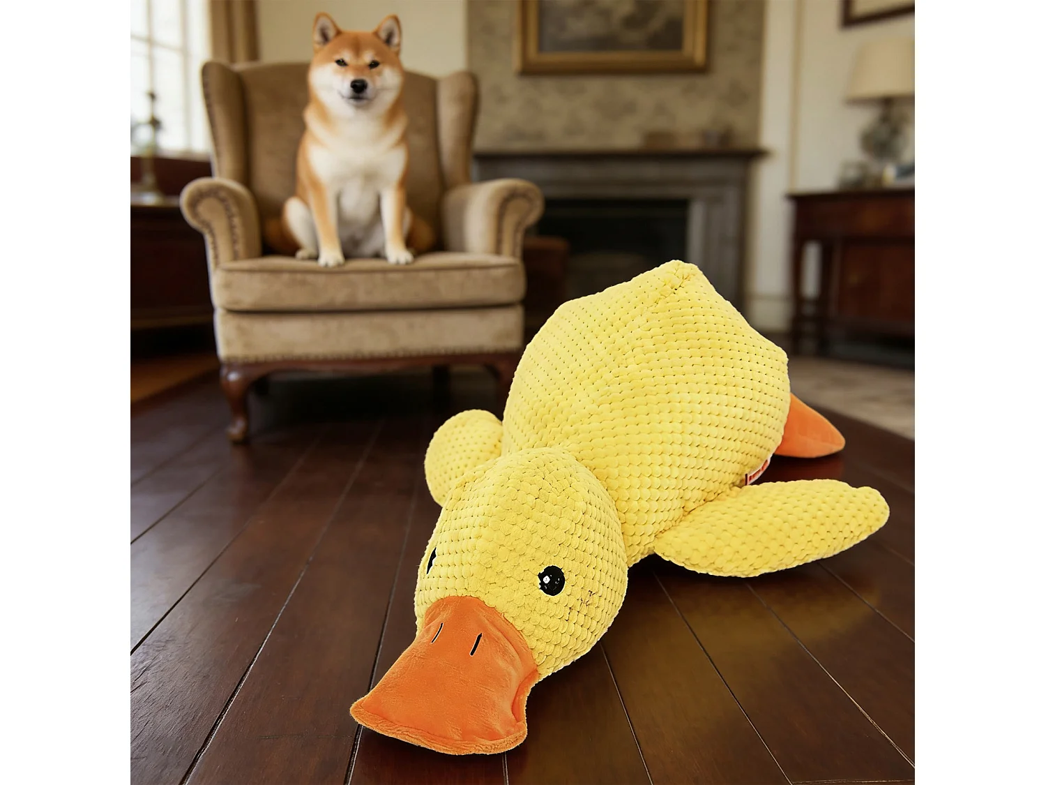 Canard en peluche jaune - jouet anti-stress pour chiot