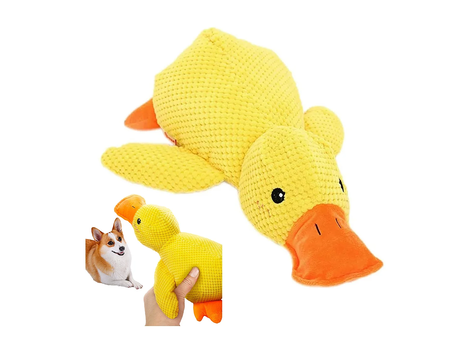 Canard en peluche jaune - jouet anti-stress pour chiot